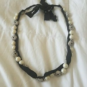 Pearl and CZ Charmed Statement Necklace
